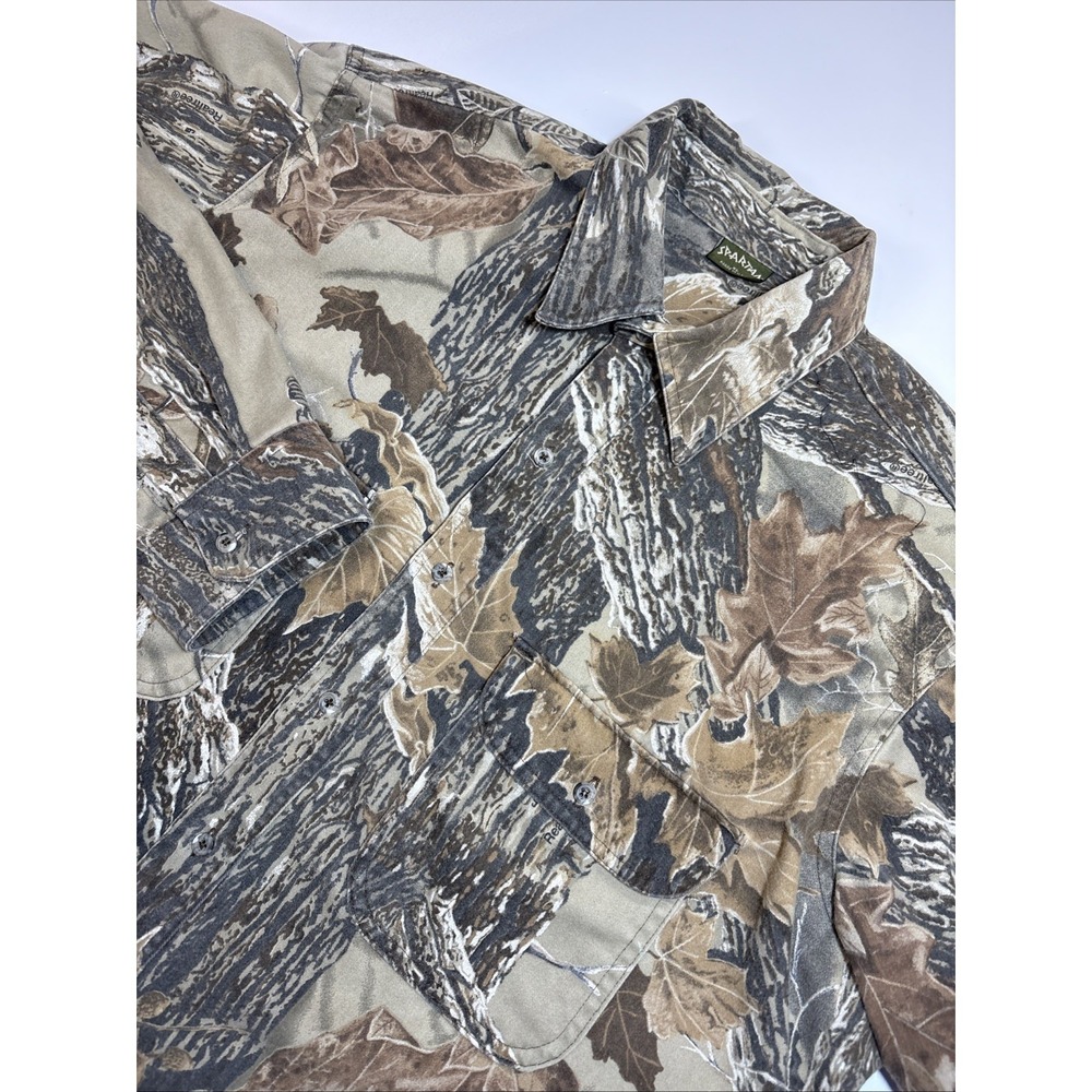 Vintage Spartan Realtree Camo Heavy Chamois Flannel Hunting Shirt Mens‎ XL